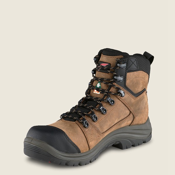 Red Wing Safety Boots Trades - 6-inch Waterproof Csa Toe - Brown/Black - Mens OWL679345